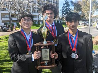 winners with their trophies