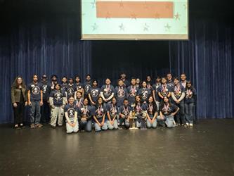 winning team on stage